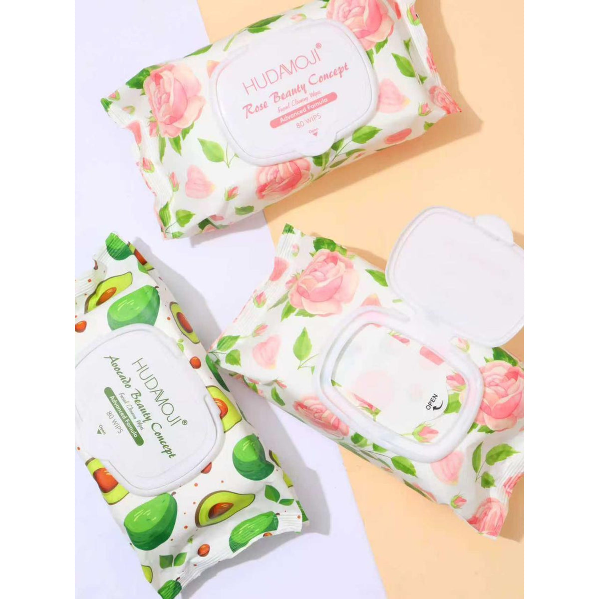 Hudamoji Facial Cleansing Wipes – 80 Sheets