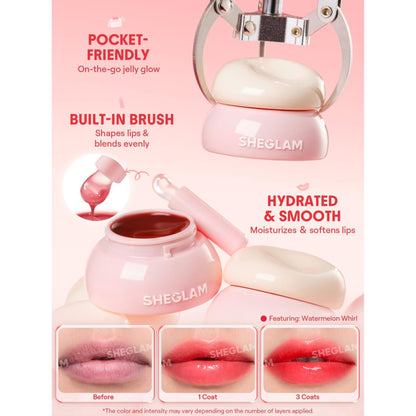 SHEGLAM Hydra Jelly Pocket Lip Jam – Hydrating Jelly Lip Tint Pack of 4