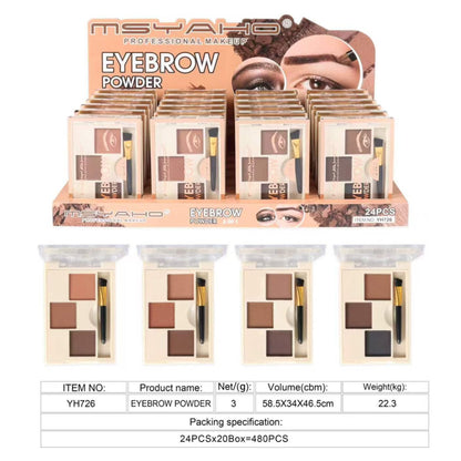 MSYAHO 3-Color Eyebrow Powder Kit
