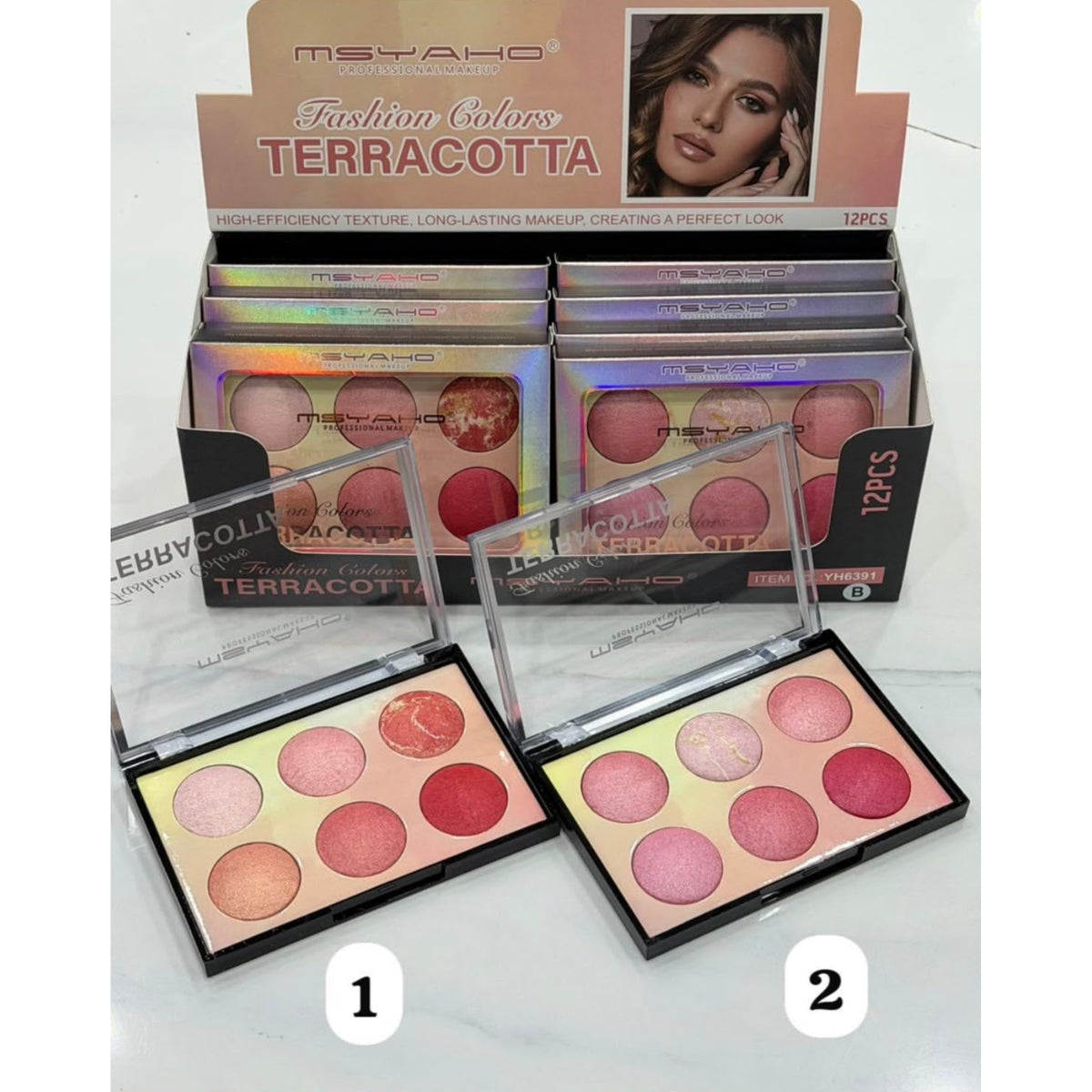 MSYAHO Fashion Colors Terracotta Blusher + Highlighter All in One Palette