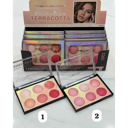 MSYAHO Fashion Colors Terracotta Blusher + Highlighter All in One Palette