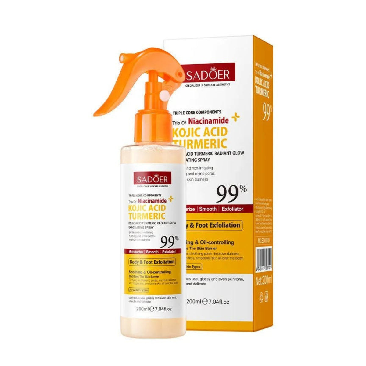 Sadoer Kojic Acid & Turmeric Exfoliating Spray 200ml