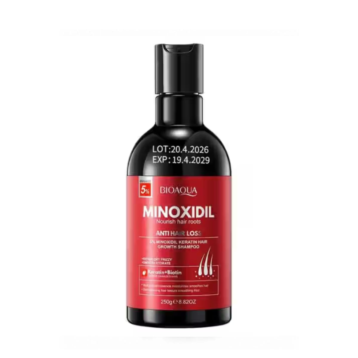 Bioaqua Minoxidil Keratin & Biotin Shampoo 250g
