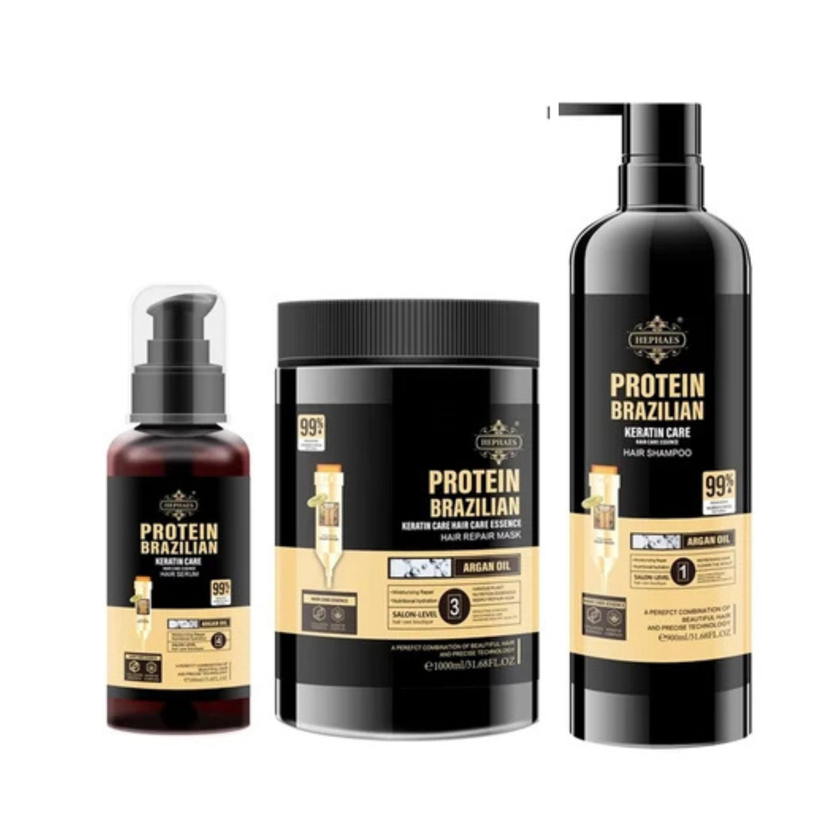 Hephaes Brazilian Keratin Hair Restoration Bundle