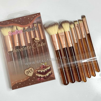 Sweet Beauty Chocolate Cake 7-Piece Makeup Brush Set