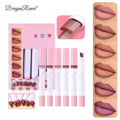Dragon Ranee 6-Color Two-Tone Matte Lipstick Pen