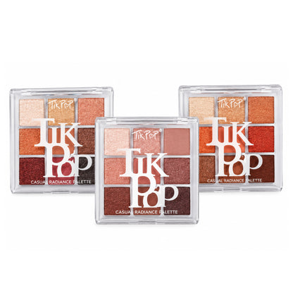 TikPop 9 Color Casual Radiance Eyeshadow Palette Pack of 3