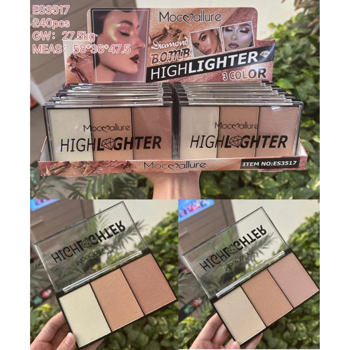 Mocallure 3 Color Diamond Bomb Highlighter