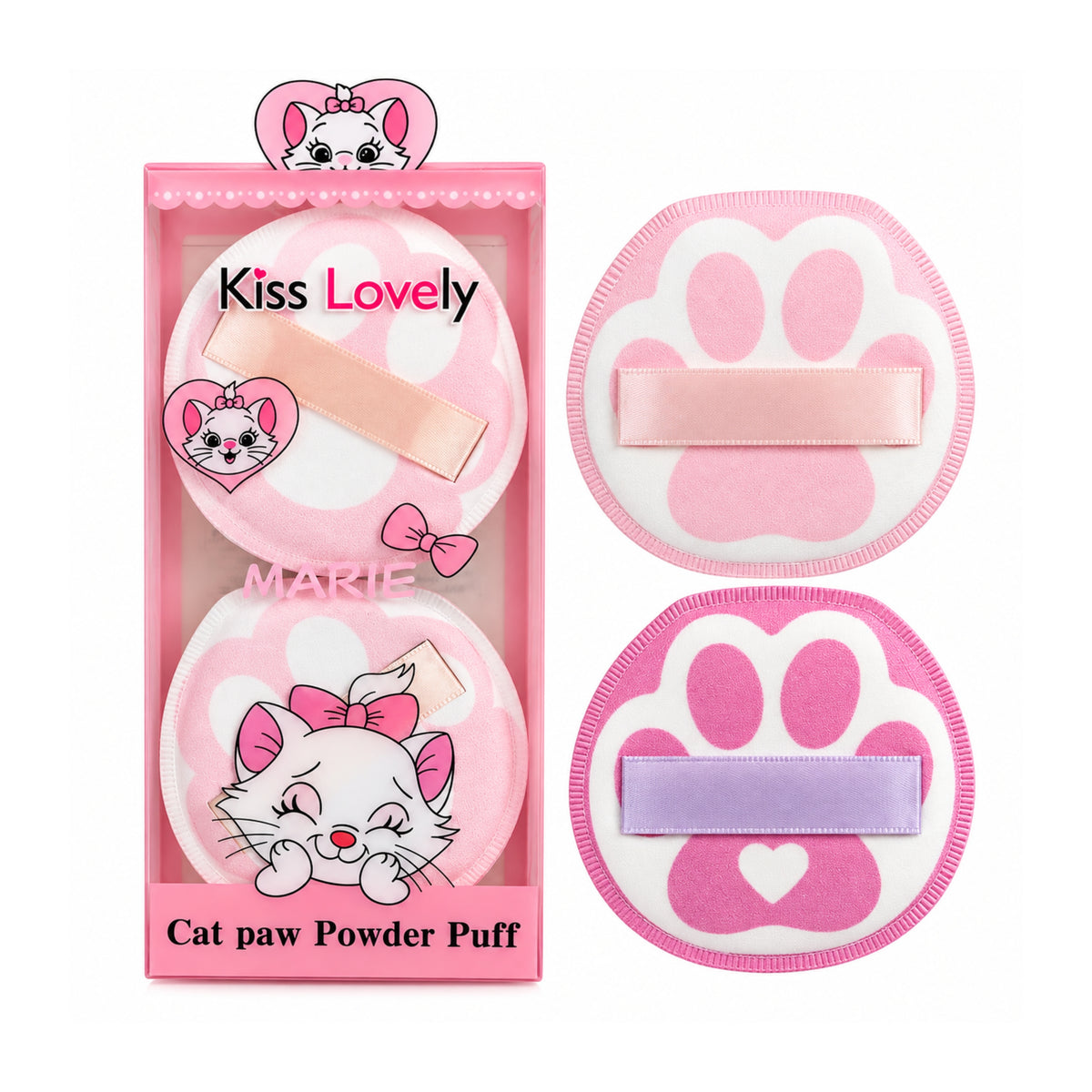 Kiss Lovely Cat Paw Powder Puff Pack of 2