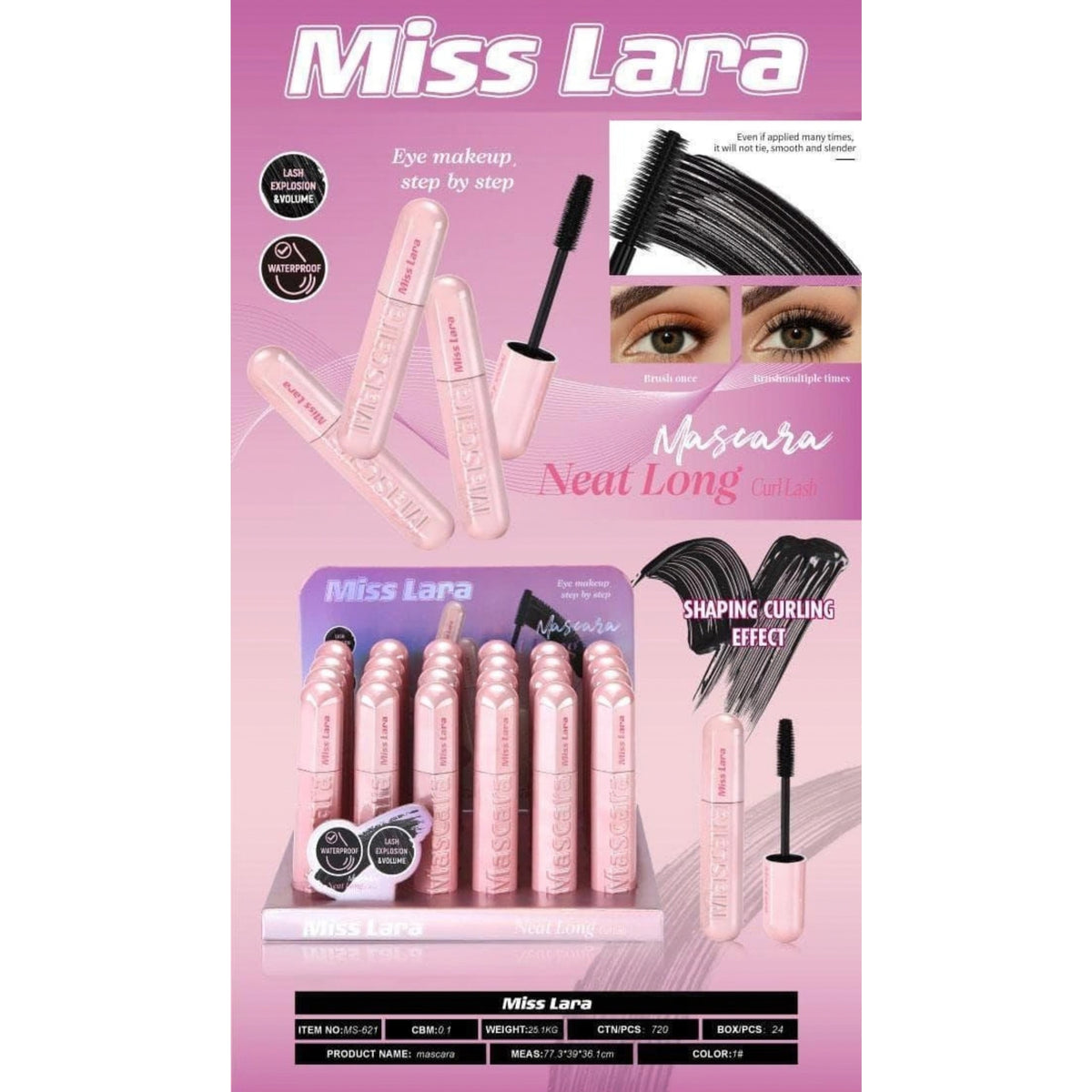 Miss Lara Lash Explosion Volume Waterproof Mascara