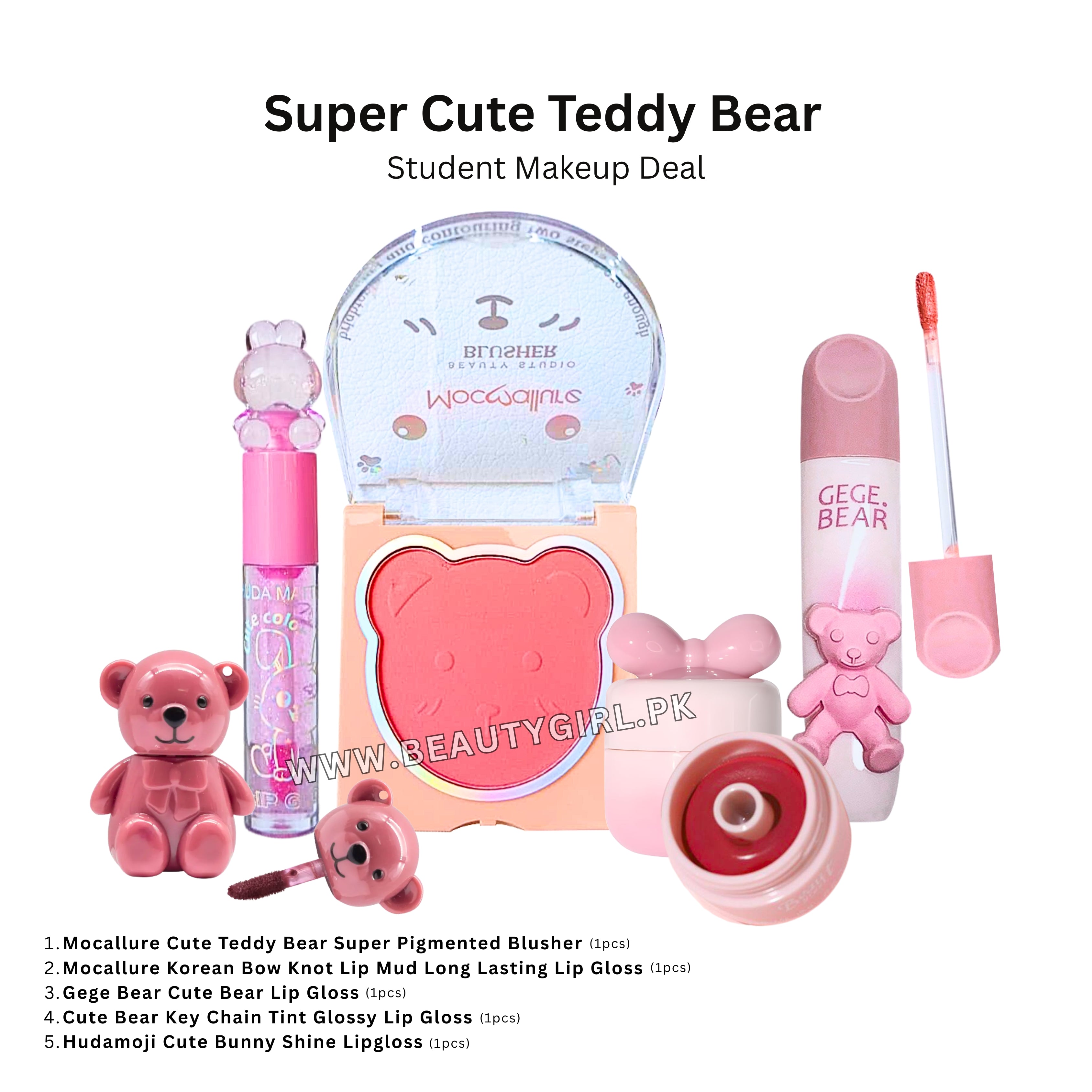 Super Cute Teddy Bear Daily Use Makeup Kit (Student Edition)
