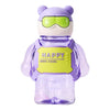 Cute Happy Mini Cool Water Bottle  With Straw