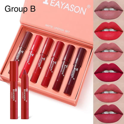 Teayason Creamy Matte Crayons Lipsticks Set of 6