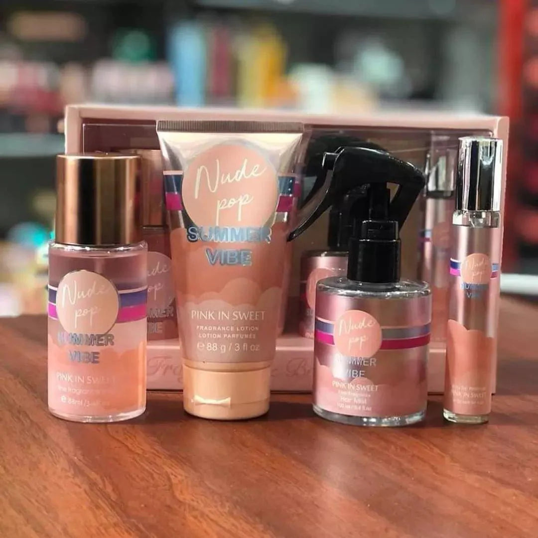 Pink In Sweet Nude Pop Summer Vibes Fragrance And Body Care 4pcs Set