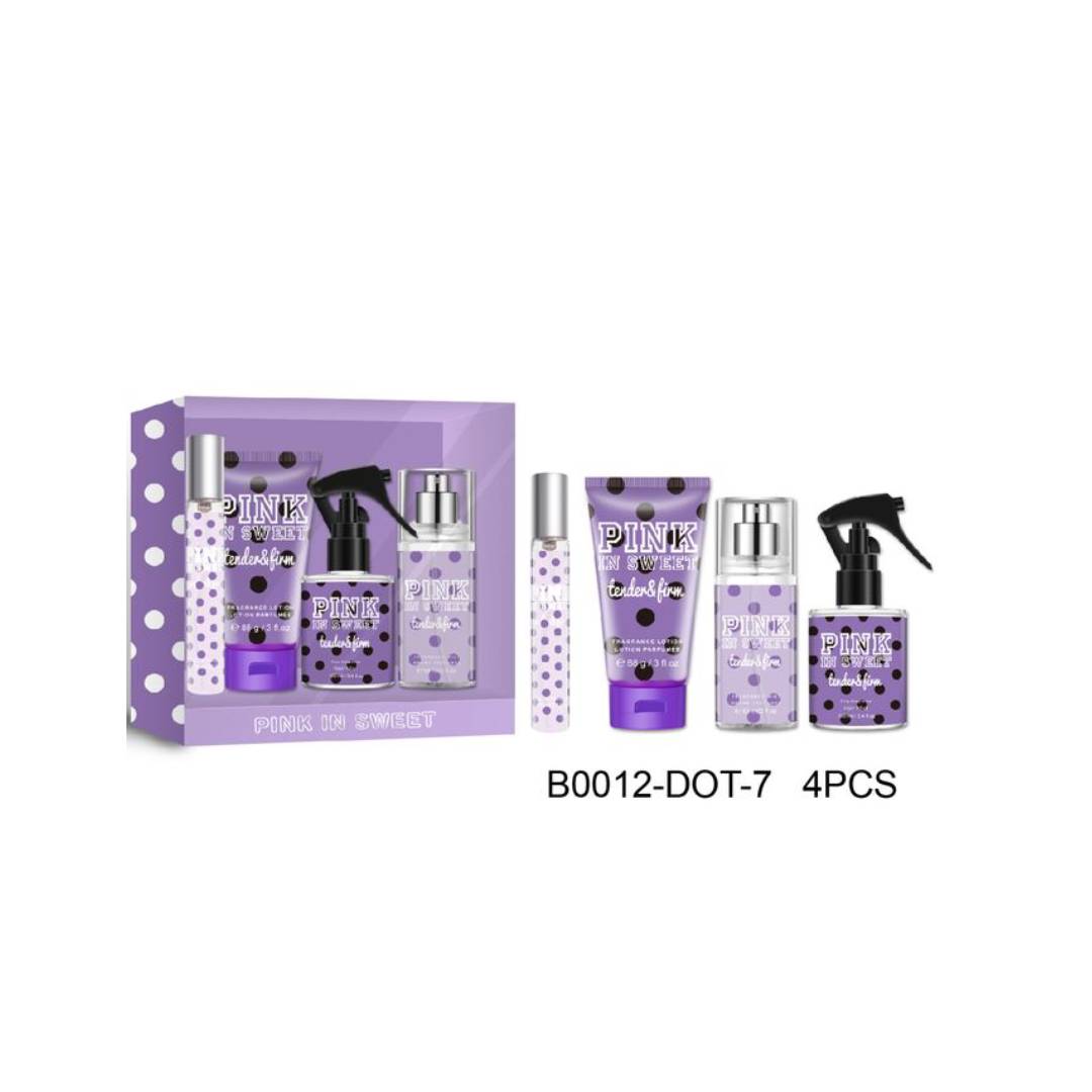 Pink In Sweet Fragrance And Body Care 4pcs Set