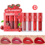 Dragon Ranee 4 Pcs Velvet Matte Lip Glaze Set Fruit Gloss Lip