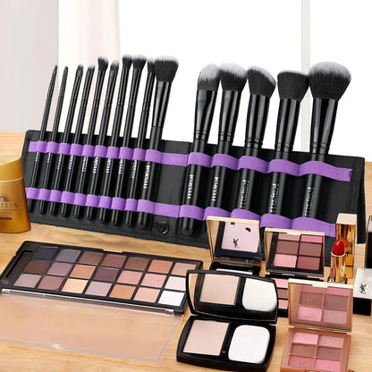 Kaizm Professional 15pcs Face & Eye Makeup Brush Kit, Soft Synthetic Bristles, Complete Beauty Brush Kit with Carrying Case