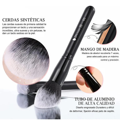 Kaizm Professional 15pcs Face & Eye Makeup Brush Kit, Soft Synthetic Bristles, Complete Beauty Brush Kit with Carrying Case