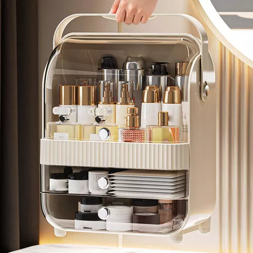 Multifunctional Acrylic Door Makeup Cosmetic Organizer Storage Box With Drawer