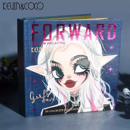 Kevin & Coco Forward 59 Color Book Eyeshadow Highlighter Blusher Palette