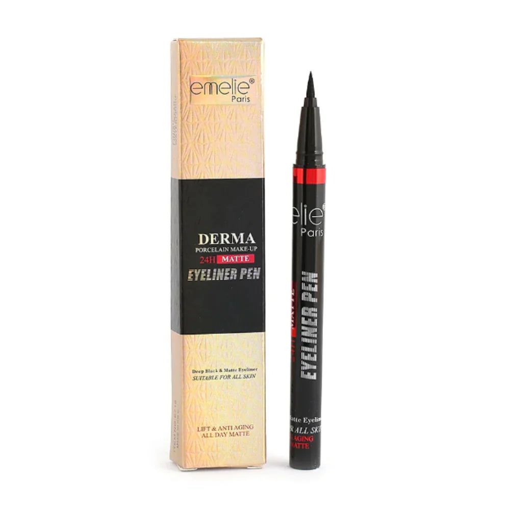 Emelie Derma 24 hour Waterproof Matte Marker Eyeliner Pen - BLACK