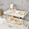 Double Layer Luxury Acrylic Shelf With Aluminum Rod Storage Rack Desktop Tray Storage Rack Desktop Rack Bathroom Organizer