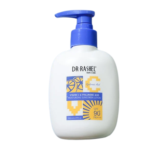 Dr Rashel Vitamin C & Hyaluronic Acid Moisturizing Sunscreen Lotion SPF 90+ PA+++ - 180ML