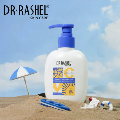 Dr Rashel Vitamin C & Hyaluronic Acid Moisturizing Sunscreen Lotion SPF 90+ PA+++ - 180ML