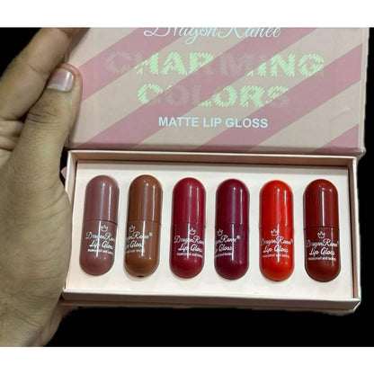 Dragon Ranee Charming Colors Matte Lip Gloss 6Pcs Set