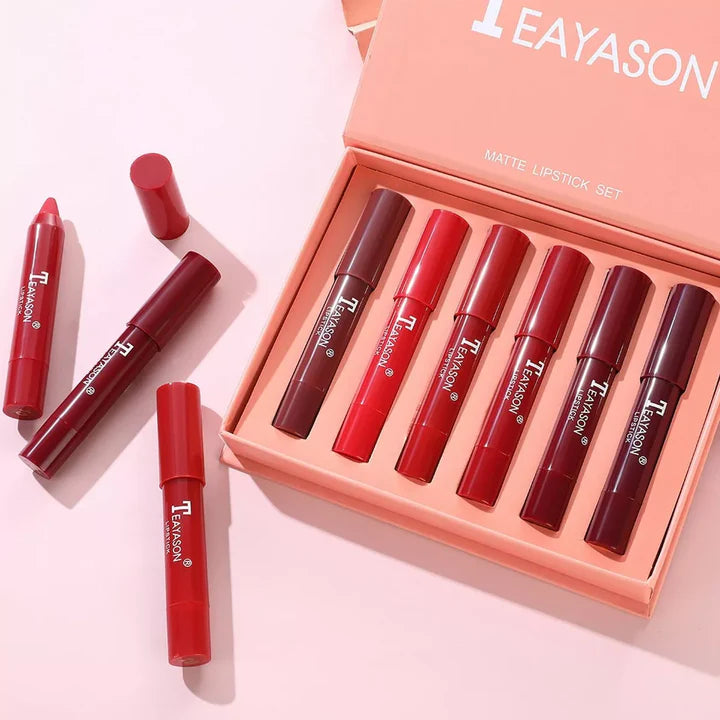 Teayason Creamy Matte Crayons Lipsticks Set of 6