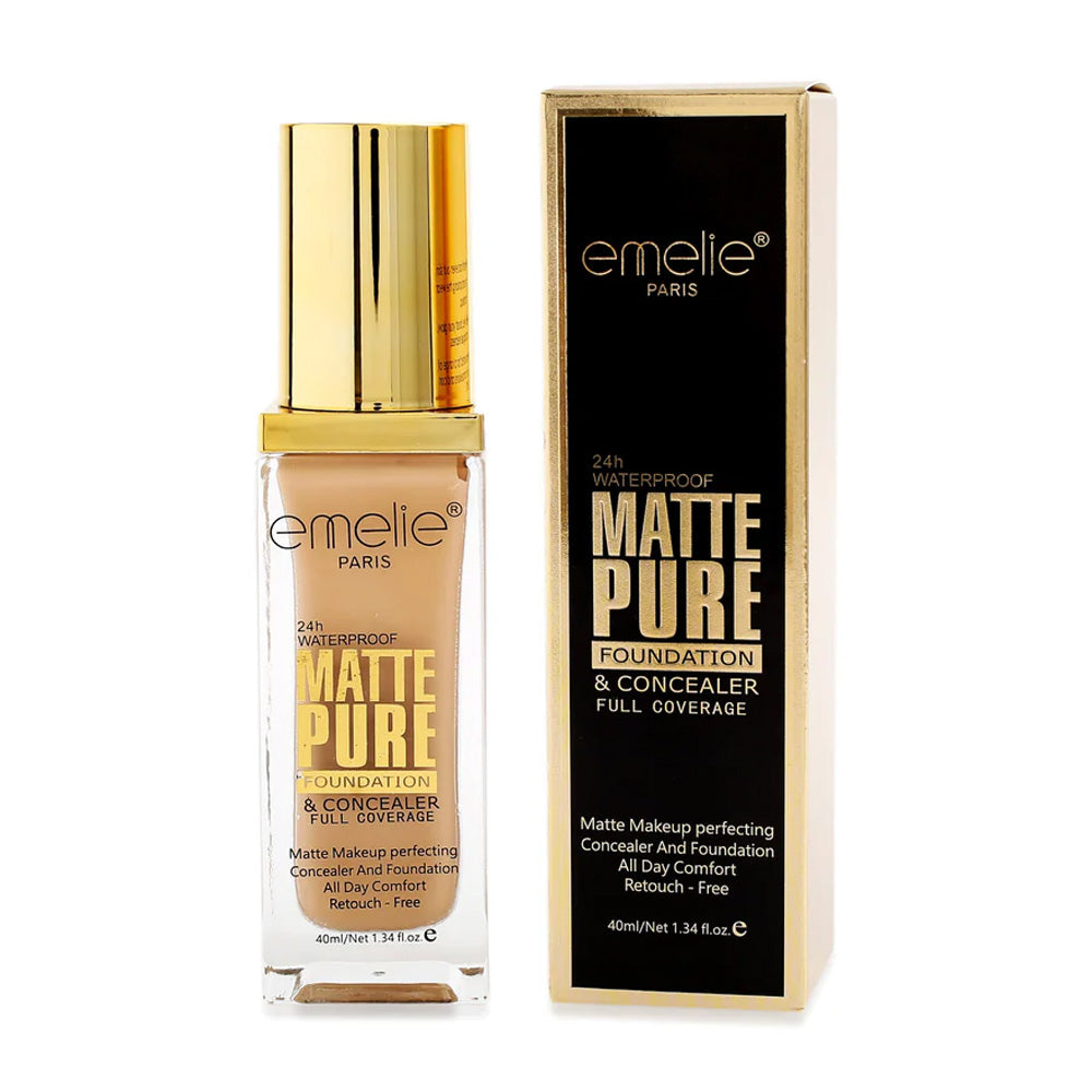 Emelie Full Coverage Matte Pure Foundation and Concealer – 40ml