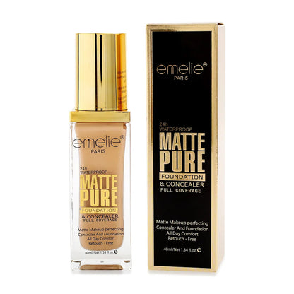 Emelie Full Coverage Matte Pure Foundation and Concealer – 40ml