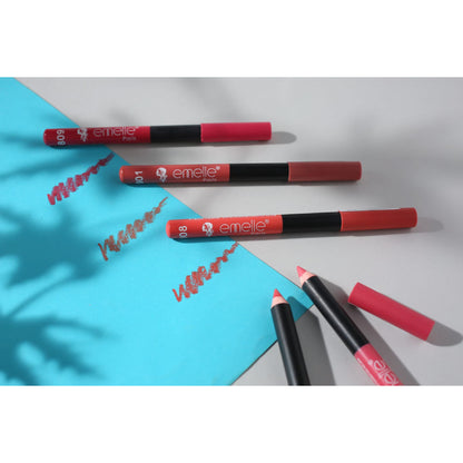 Emelie Matte Lip & Eye Pencil 12Pcs Set