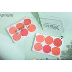 Emelie Professional Makeup Matte Blusher 6 Color Round Palette