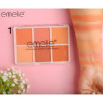 Emelie Professional Makeup Matte Blusher 6 Color Square Palette