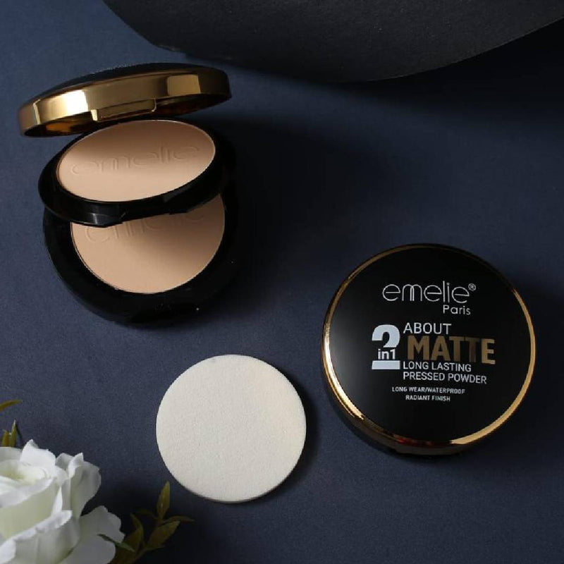 Emelie 2 in 1 Matte Pressed Powder