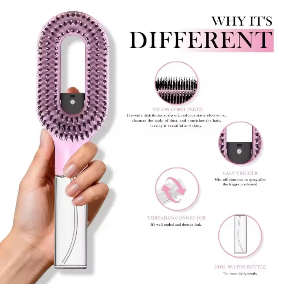 2-in-1 Misting & Detangling Hair Brush