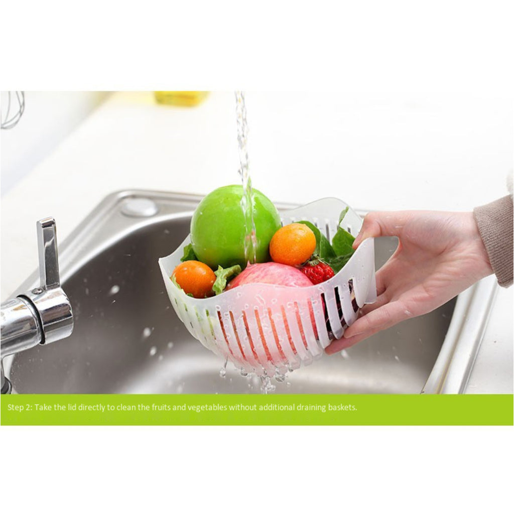 Fruit And Vegetable Salad Cutter And Washer Bowl