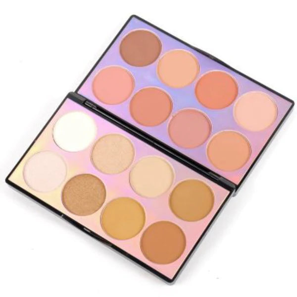 Miss Rose Double Sided Laser Face Kit New Makeup Palette 8 Blushers 4 Bronzers And Highlighter Kit