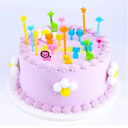 Mini Cartoon Animal Fruity Forks Reusable 50Pcs Set