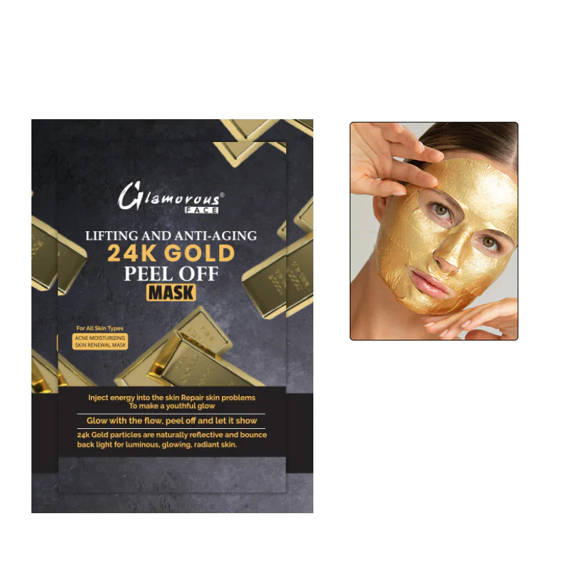 Glamorous Face Lifting And Anti Aging 24K Gold Peel Off Mask