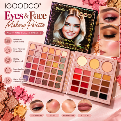 IGOODCO 55-Color Eyes & Face Makeup Palette IG-3103