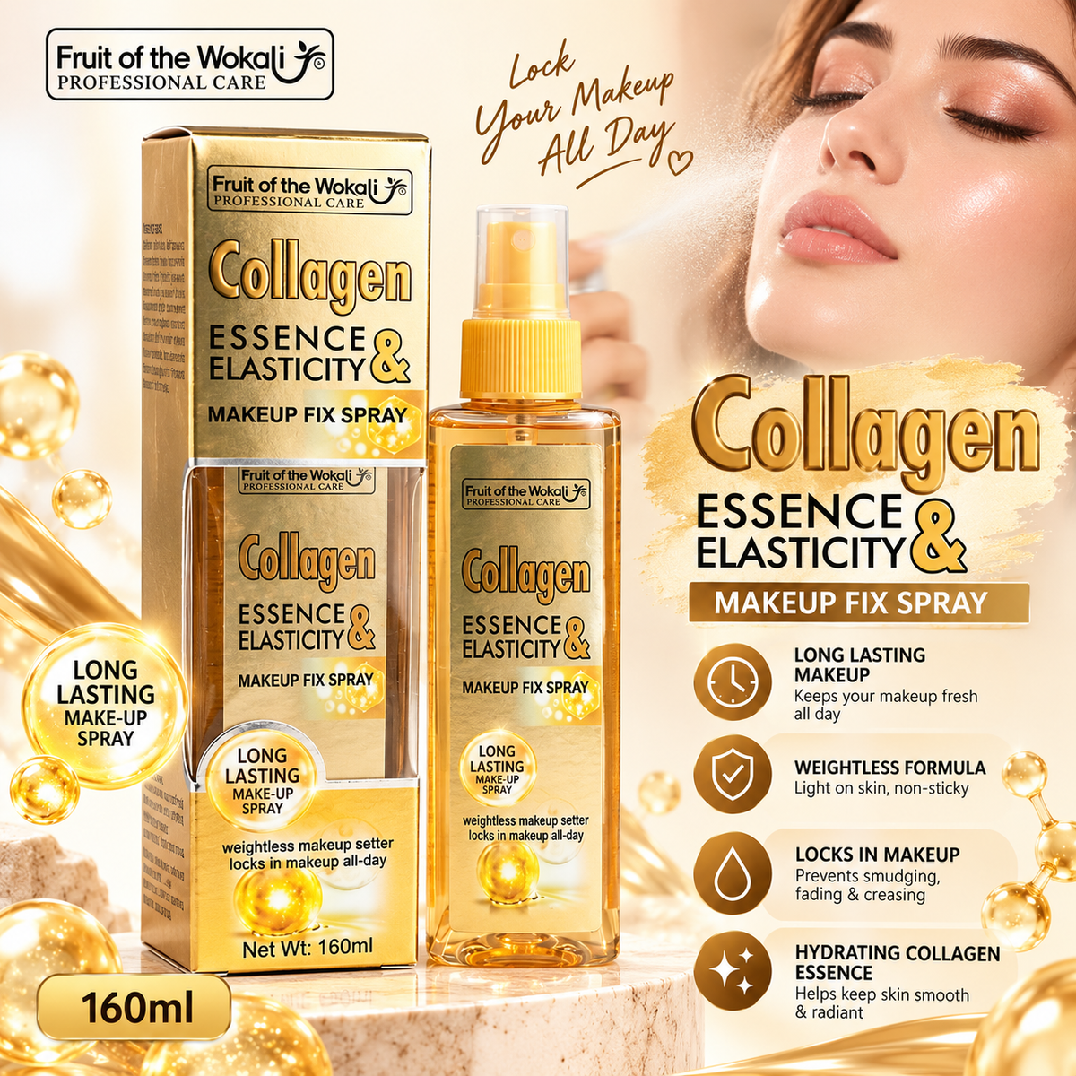 Fruit of the Wokali Collagen Makeup Fix Spray 160ml
