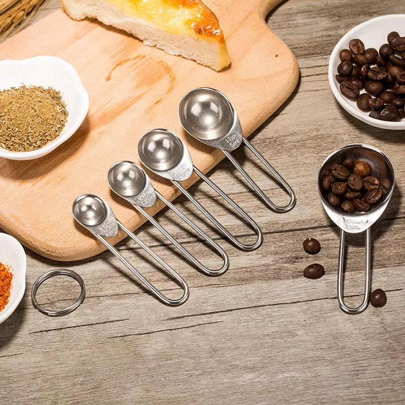 Stainless Steel Scale Measuring Spoons Measuring Cup 5 Pcs Tools Set