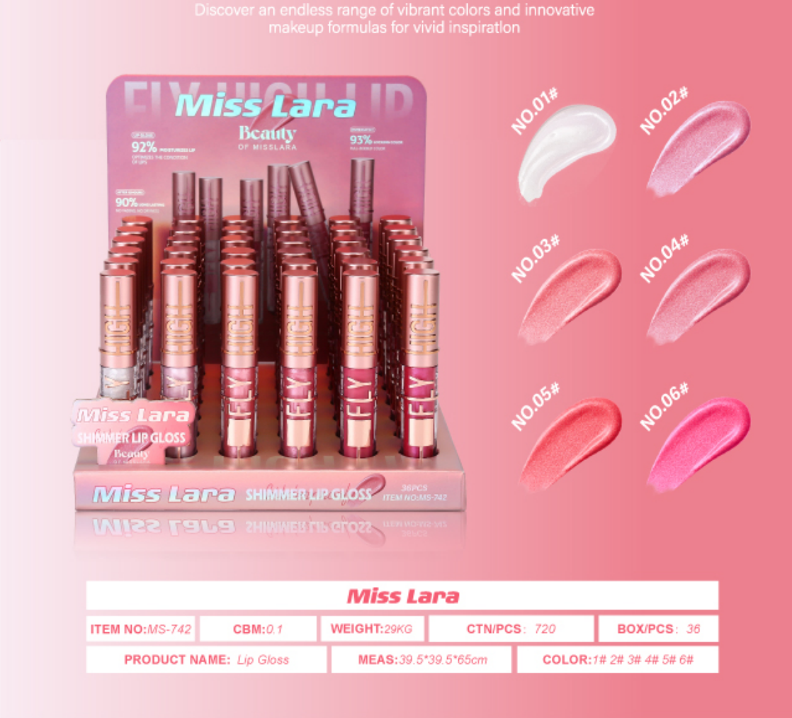 Miss Lara High Shine Hydrating Lip Gloss – 6 Shades