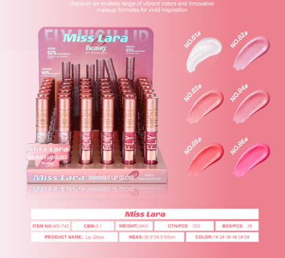 Miss Lara High Shine Hydrating Lip Gloss – 6 Shades