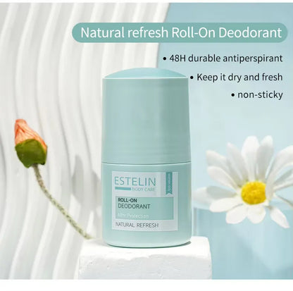 ESTELIN Anti Perspirant Roll On Deodorant Natural Refresh 48 Hr Protection 50ml