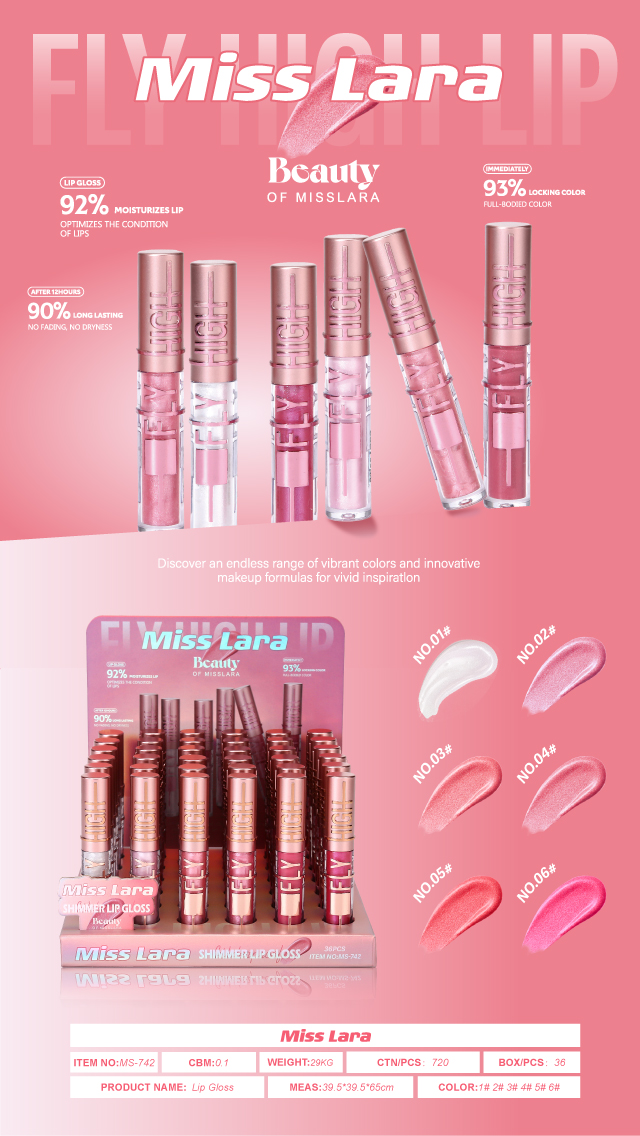 Miss Lara High Shine Hydrating Lip Gloss – 6 Shades