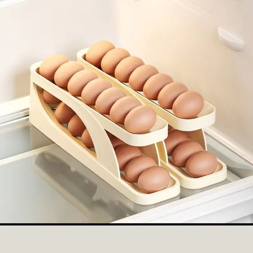 Double Layer Counter Top Automatic Egg Roller Rack Tray Storage Box