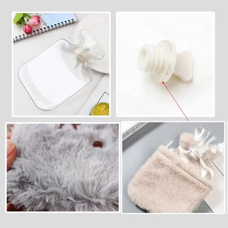 Hot Water Bottle Cover Soft Rabbit Knitted Cozy Plush Cover Bag